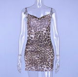 Leopard Mesh Mini Slip Dress